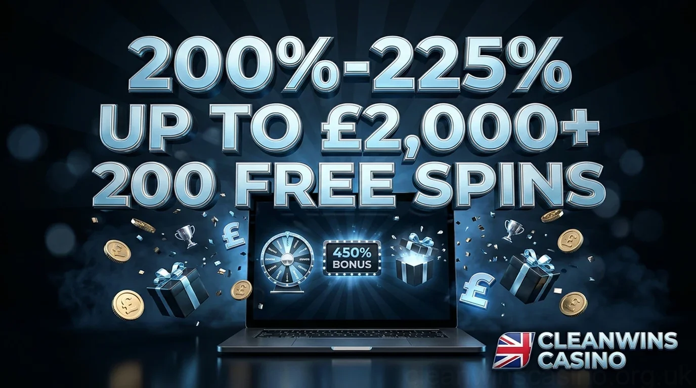 200%-225% UP TO £2,000+ 200 FREE SPINS